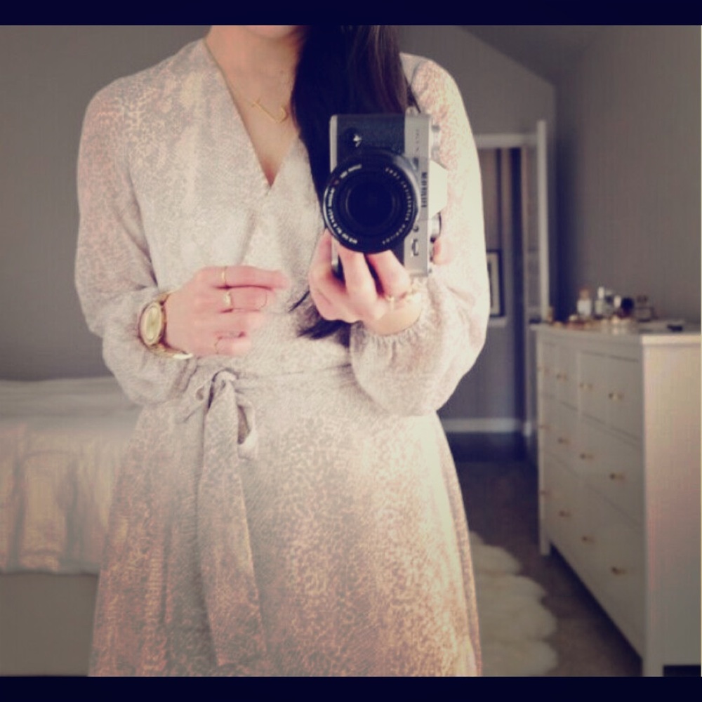 ANN TAYLOR | SNAKE SKIN WRAP DRESS (16) NWOT